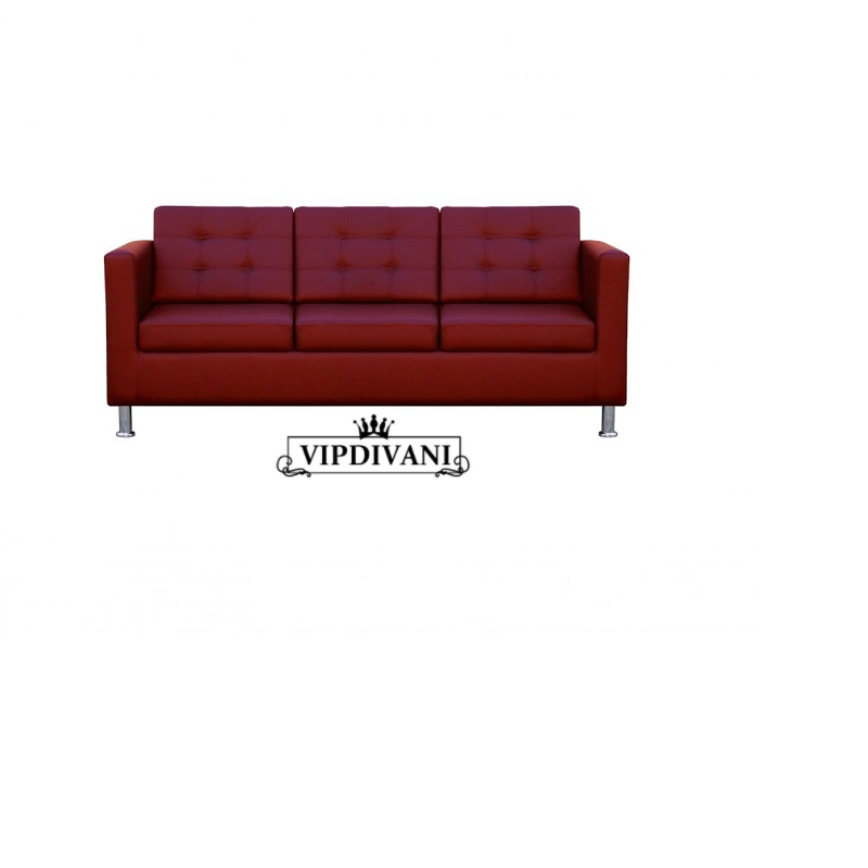 Диван трехместный красный