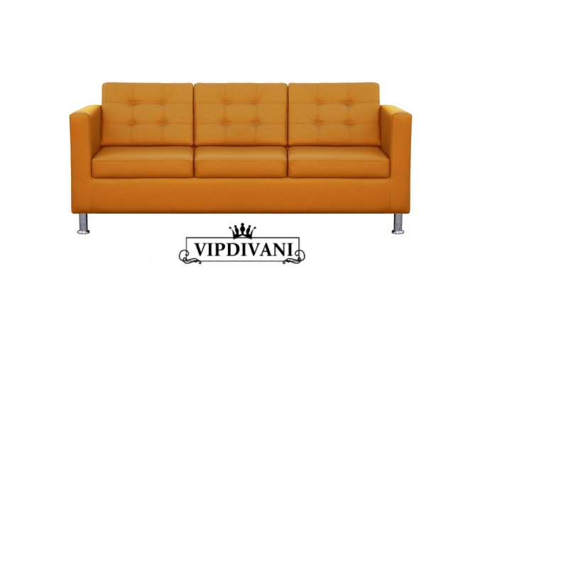 Диван трехместный желтый